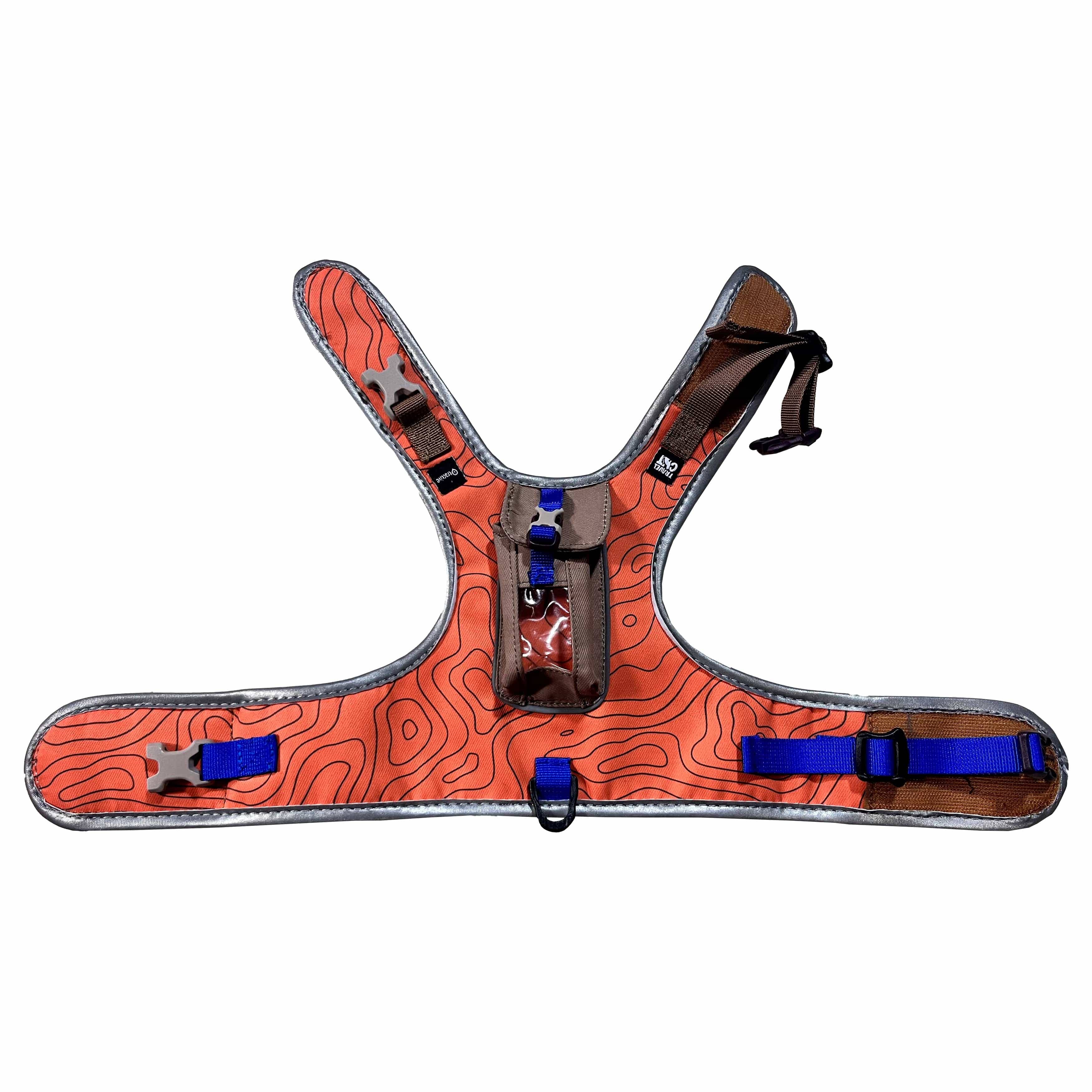 Travel Cat | Your Cat Backpack - "The Pathfinder" Cat Harness with GPS Tracker Pocket - Power: Orange Sunset / L